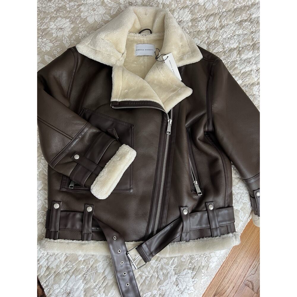 rebecca minkoff Water Repellent Faux Leather jacket L